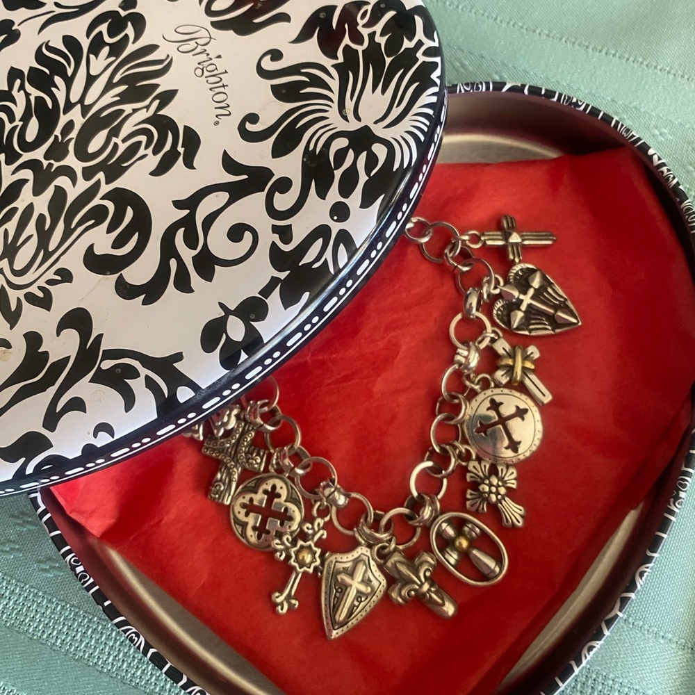 Brighton Silver/Gold Charm Bracelet Elegant Jewelry